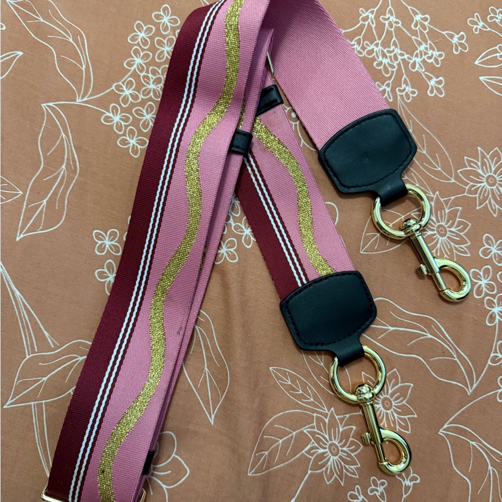 Marc Jacobs Red and Pink Belt with Gold Accents